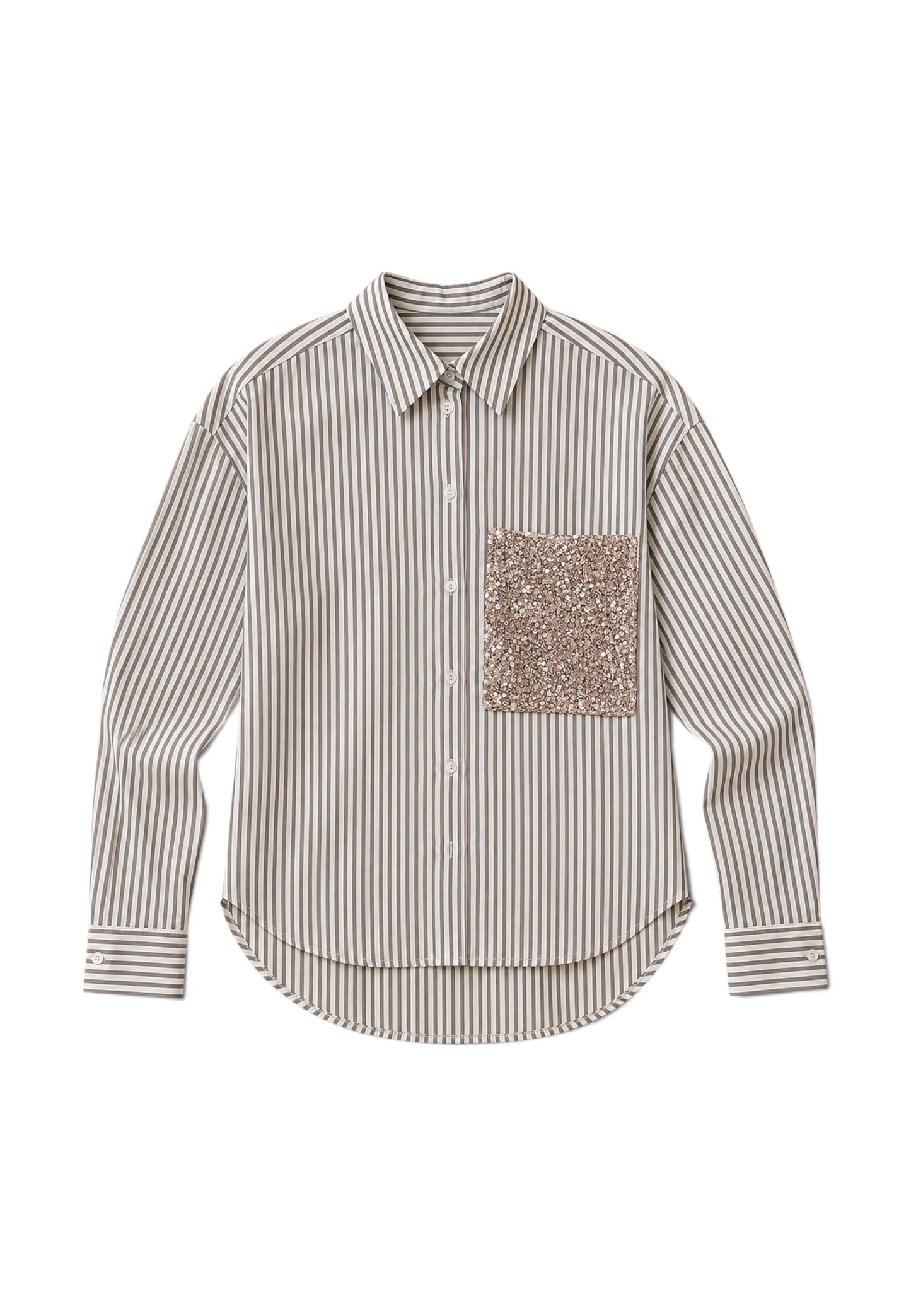 MOTEL - Camicia Tasca Pailettes Rosa