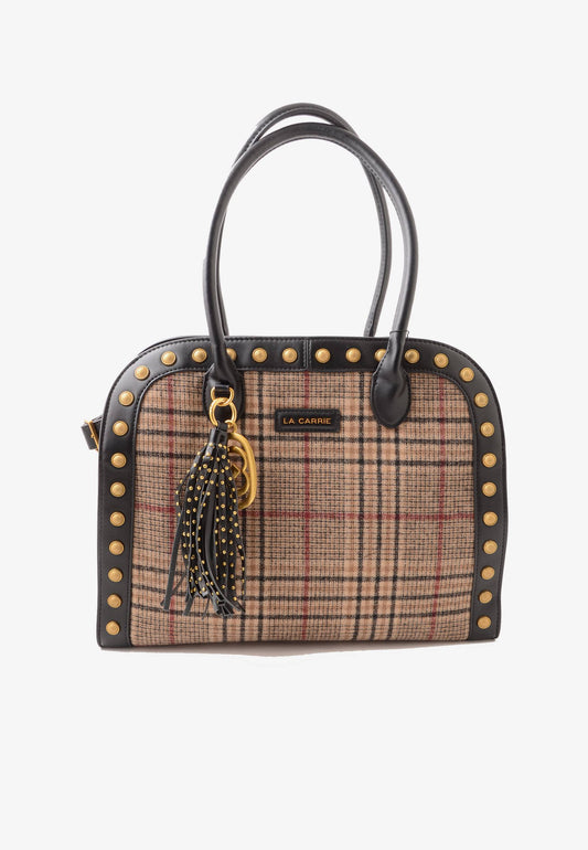 LA CARRIE - Shopping Bag Scottish Combi Beige