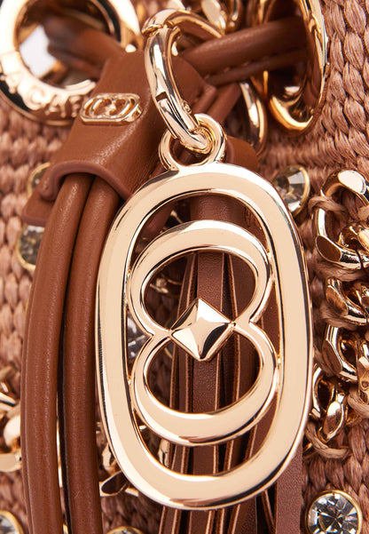 LA CARRIE - Secchiello Piccolo Mirror Raffia Cuoio