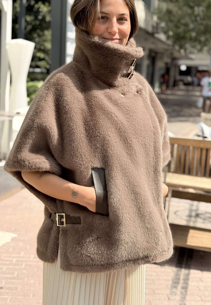 MOTEL - Kappa In Ecopelliccia Dark Taupe