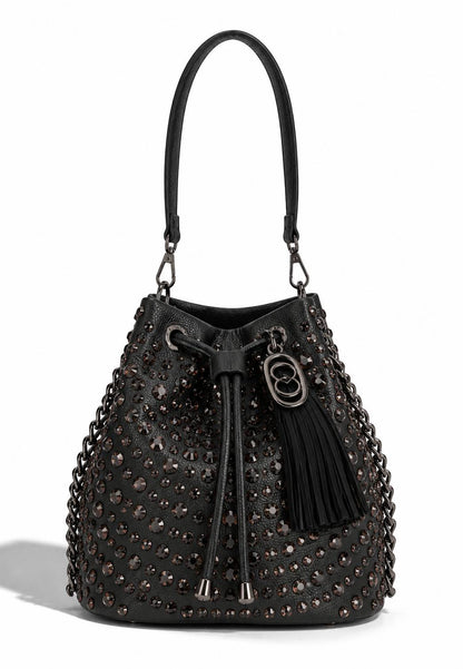 LA CARRIE - Borsa A Secchiello Strass ANDROMEDA Nero
