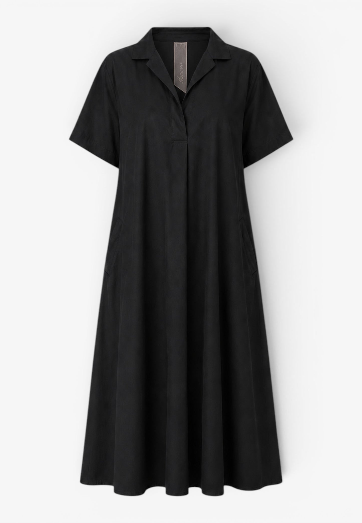 MINERVA - Abito Maxi Chemisier Nero