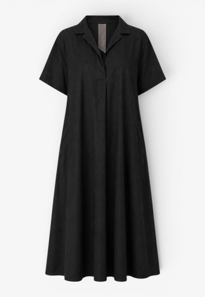 MINERVA - Abito Maxi Chemisier Nero