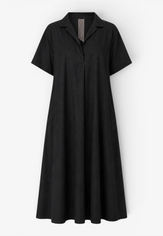 MINERVA - Abito Maxi Chemisier Nero