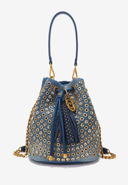 LA CARRIE - Secchiello Strass Andromeda Canvas Jeans