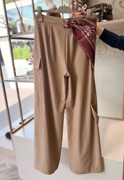 MARYLEY - Pantalone Cargo Bandana Cammello