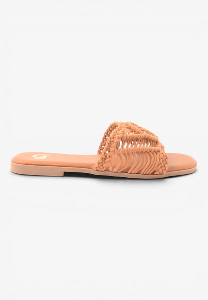 GOLD&GOLD - Ciabattina Macramè Camel
