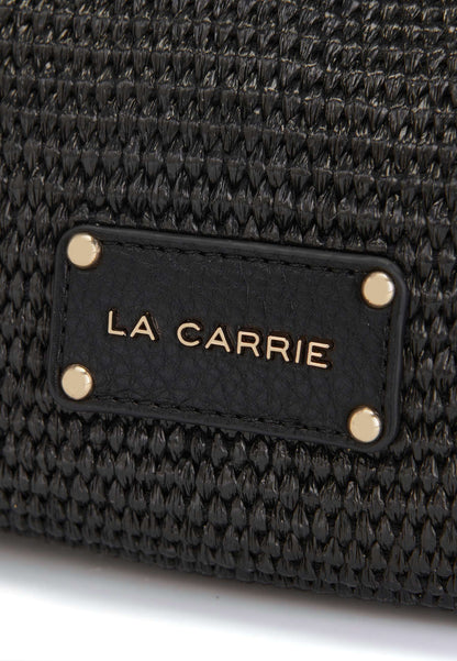 LA CARRIE - Shopping Bag Soft In Raffia Nero