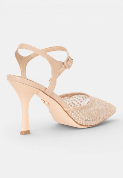 GOLD&GOLD - Sandalo Alto Paillettes Nude