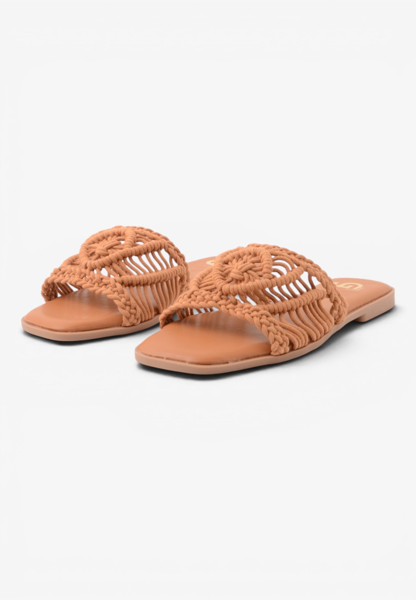 GOLD&GOLD - Ciabattina Macramè Camel