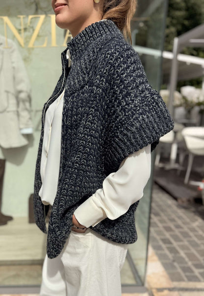 LE STREGHE - Gilet In maglia Blu