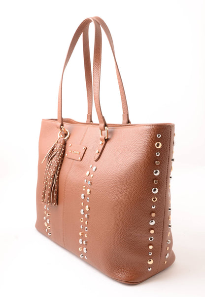 LA CARRIE - Shopping Bag Explosion Vera Pelle Cuoio