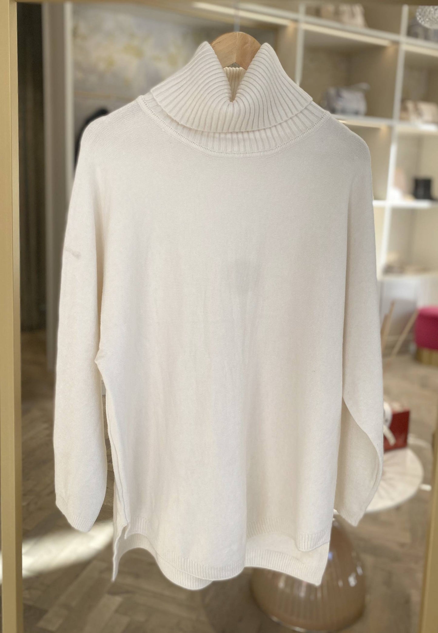 NUNZIA - Maglione Dolcevita Over Panna