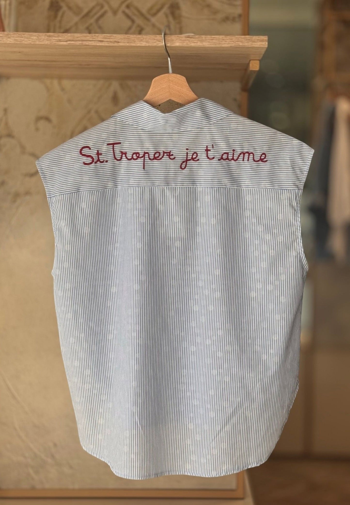 MOTEL - Camicia Smanicata Saint Tropez Celeste