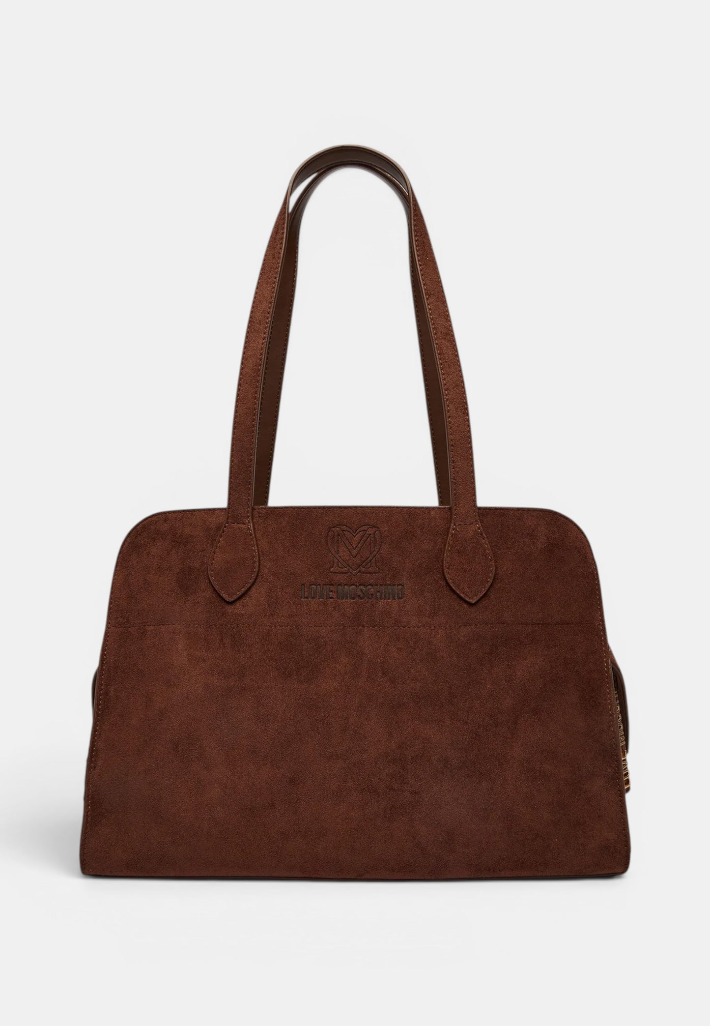 LOVE MOSCHINO - Shopping Bag Love In Camoscio Cioccolato