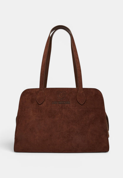 LOVE MOSCHINO - Shopping Bag Love In Camoscio Cioccolato