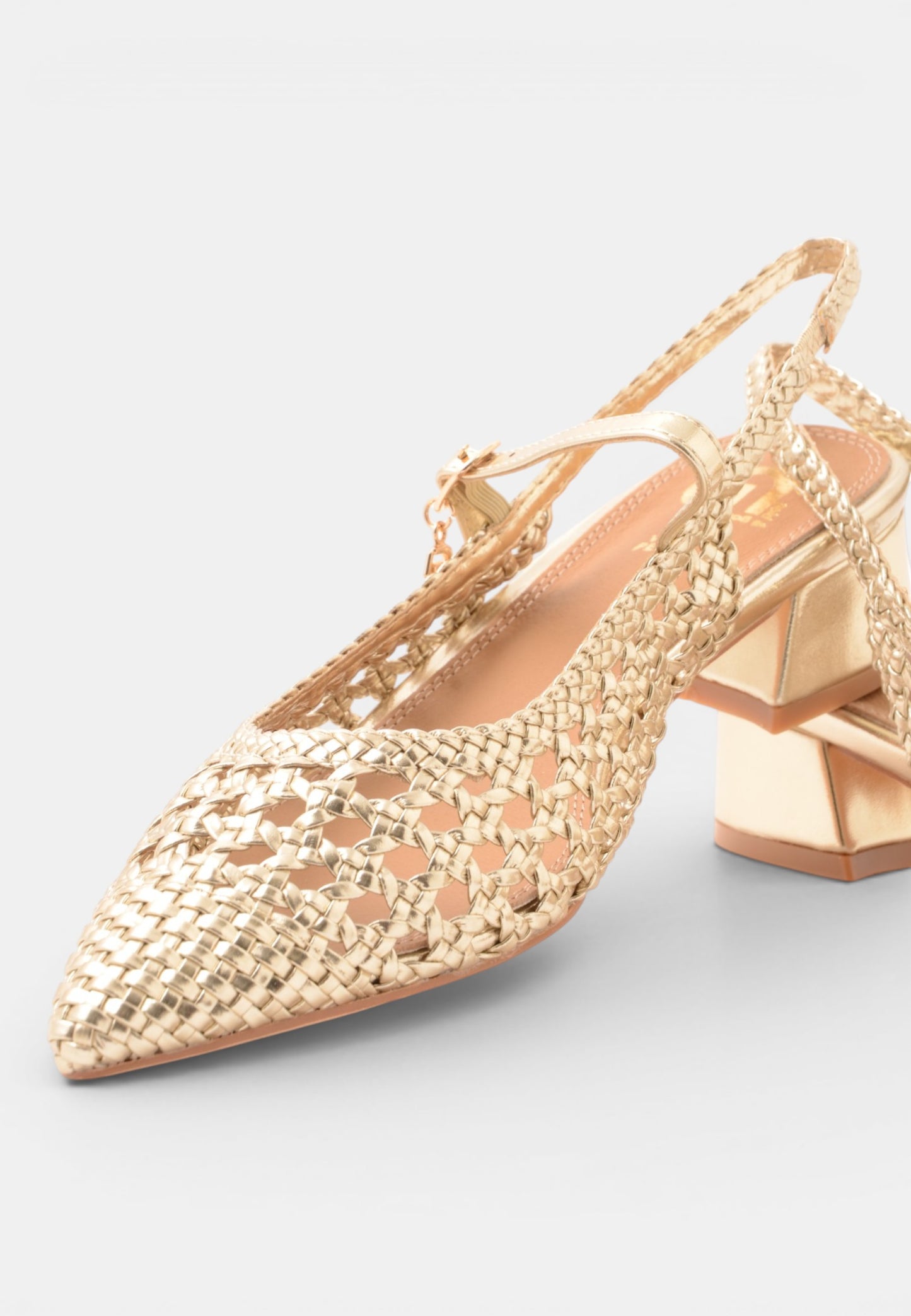 GOLD&GOLD - Slingback Con Tacco Traforata Oro