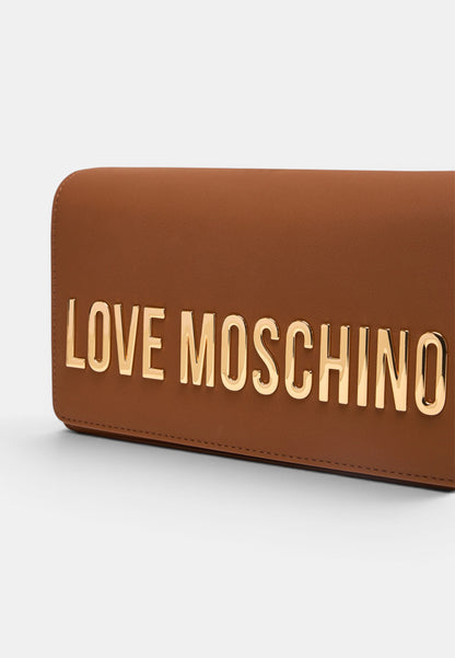 LOVE MOSCHINO - Borsetta A Tracolla Lettering Cuoio