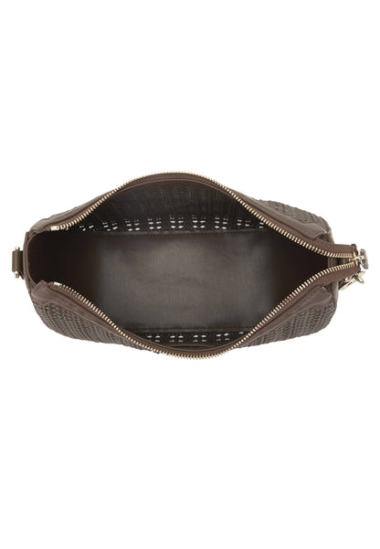 LA CARRIE - Borsa Hobo Intrecciata Marrone