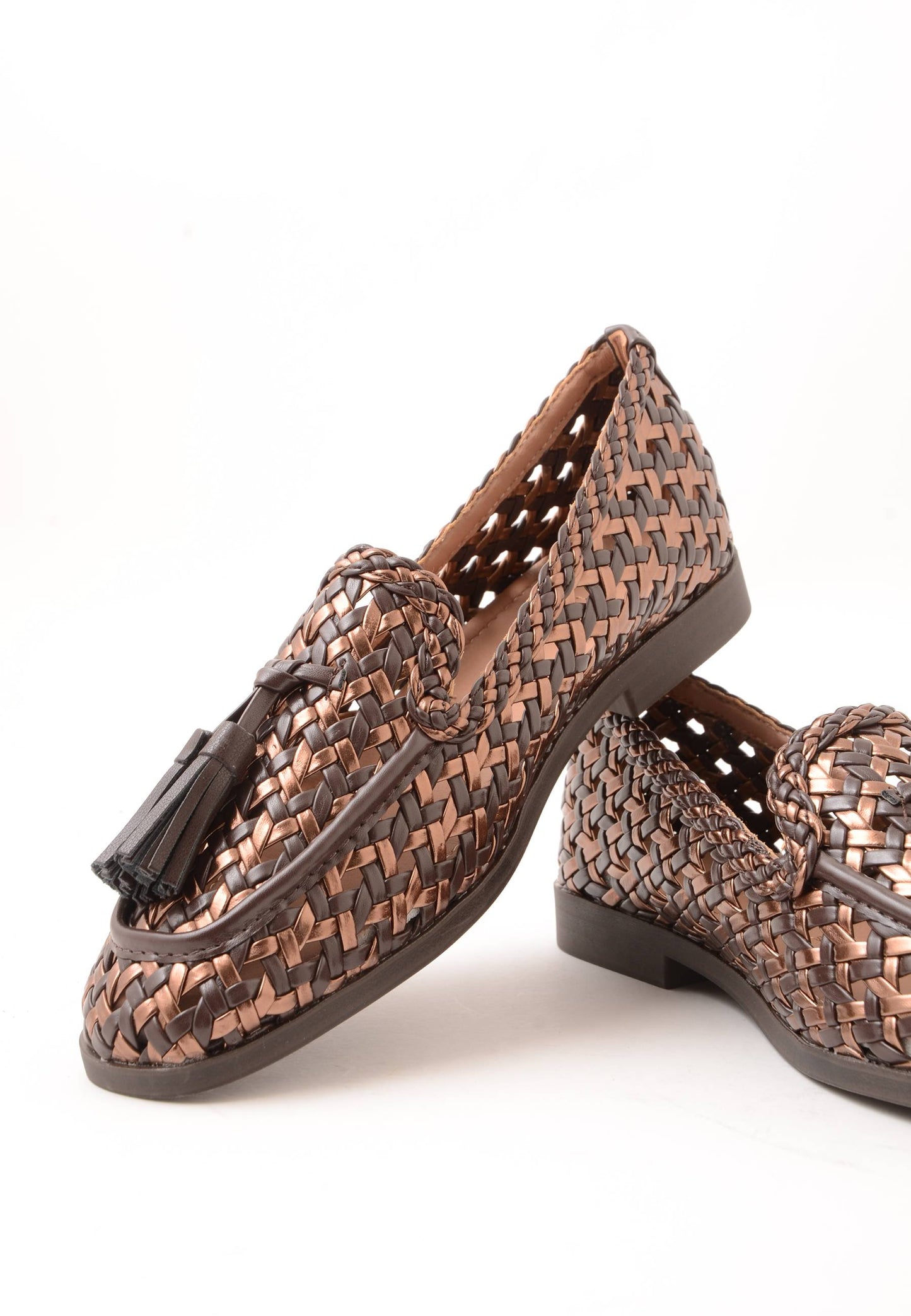 DIVINE FOLLIE - Mocassino Intrecciato Bronzo