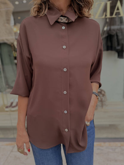 LE STREGHE - Camicia Scivolata Moro