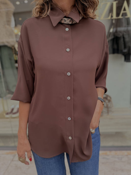 LE STREGHE - Camicia Scivolata Moro