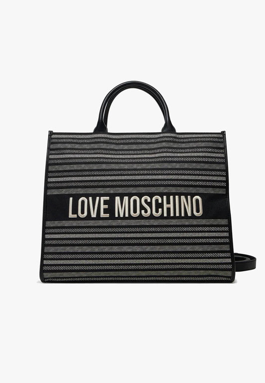 LOVE MOSCHINO - Shopping Bag Canvas Nero