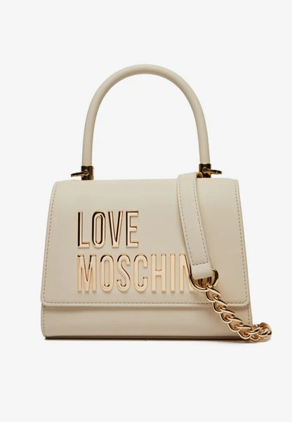 LOVE MOSCHINO - Borsetta A Mano Lettering Avorio