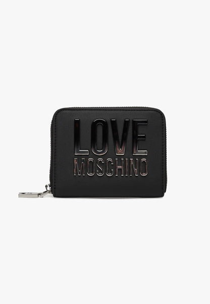 LOVE MOSCHINO - Portafoglio Zip Around Nuance Piccolo Nero