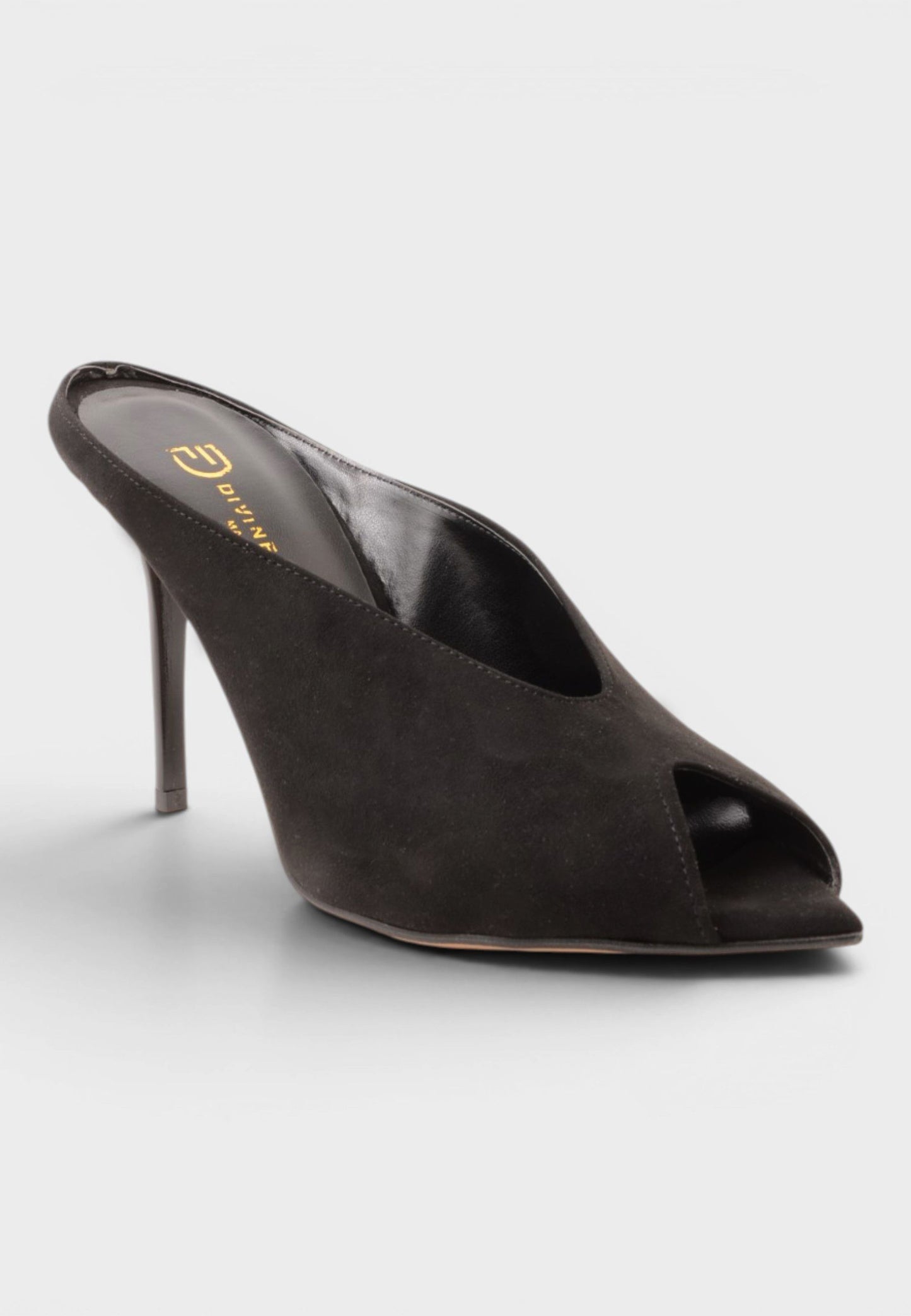 DIVINE FOLLIE - Sabot Camoscio Microfibra Nero