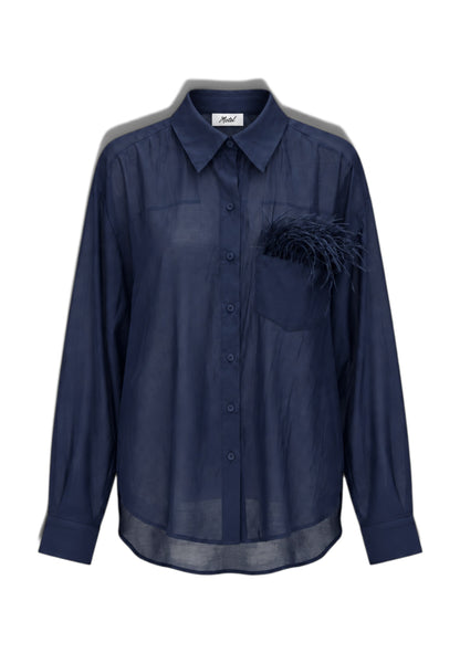 MOTEL - Camicia Marabù Blu