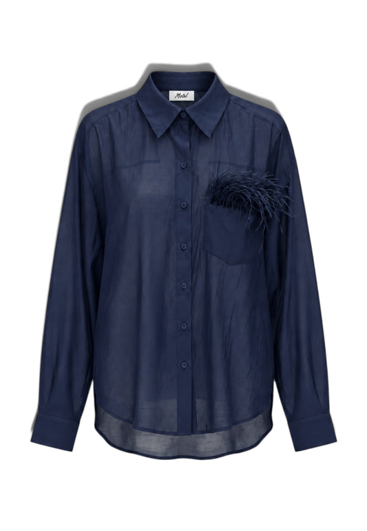 MOTEL - Camicia Marabù Blu