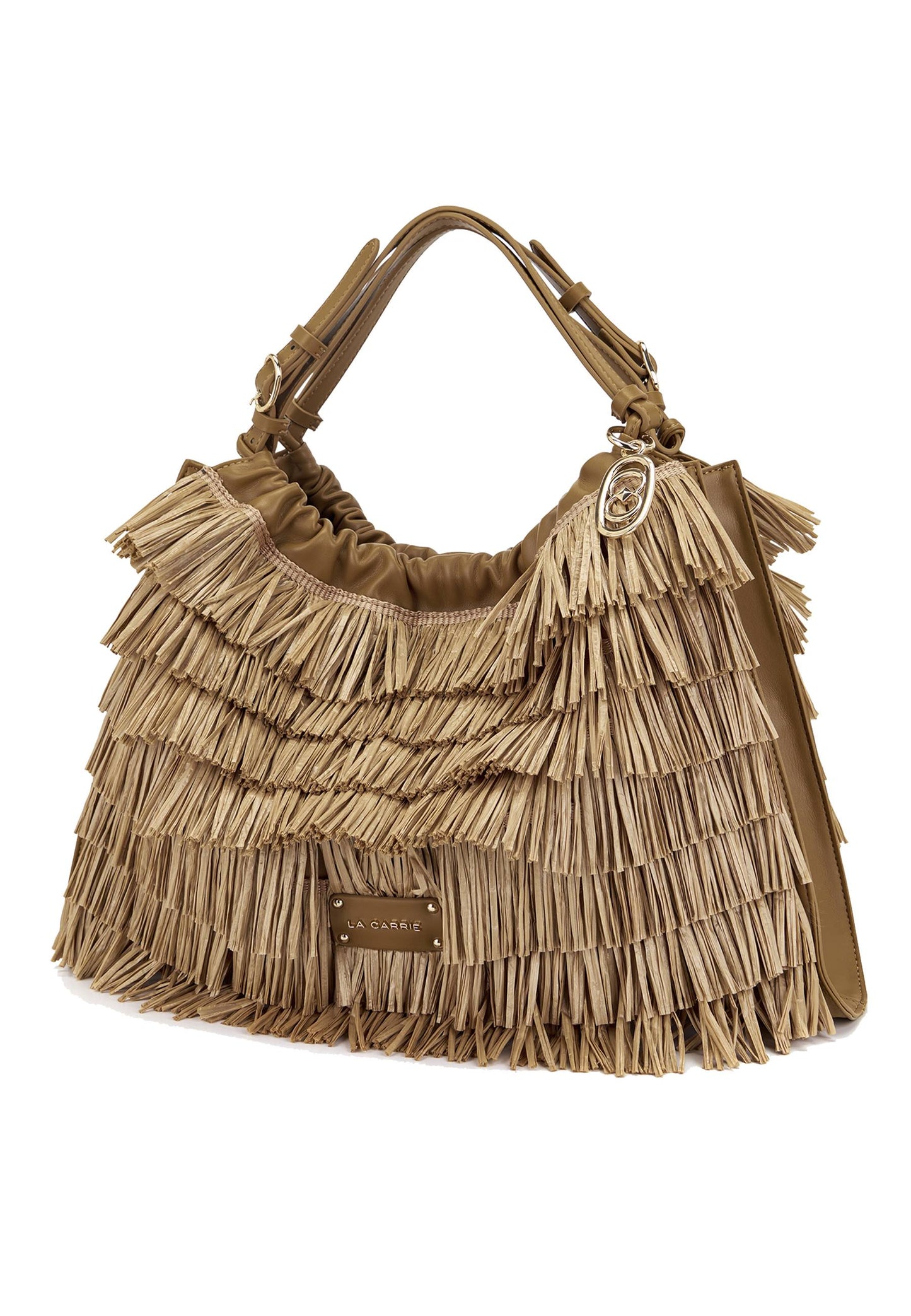 LA CARRIE - Shopping Bag In Raffia Marrone