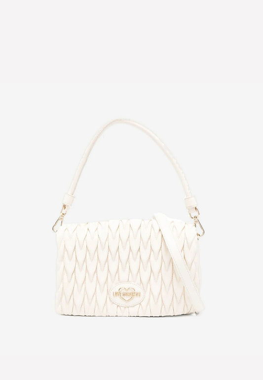 LOVE MOSCHINO - Borsa A Spalla Trapuntata Avorio