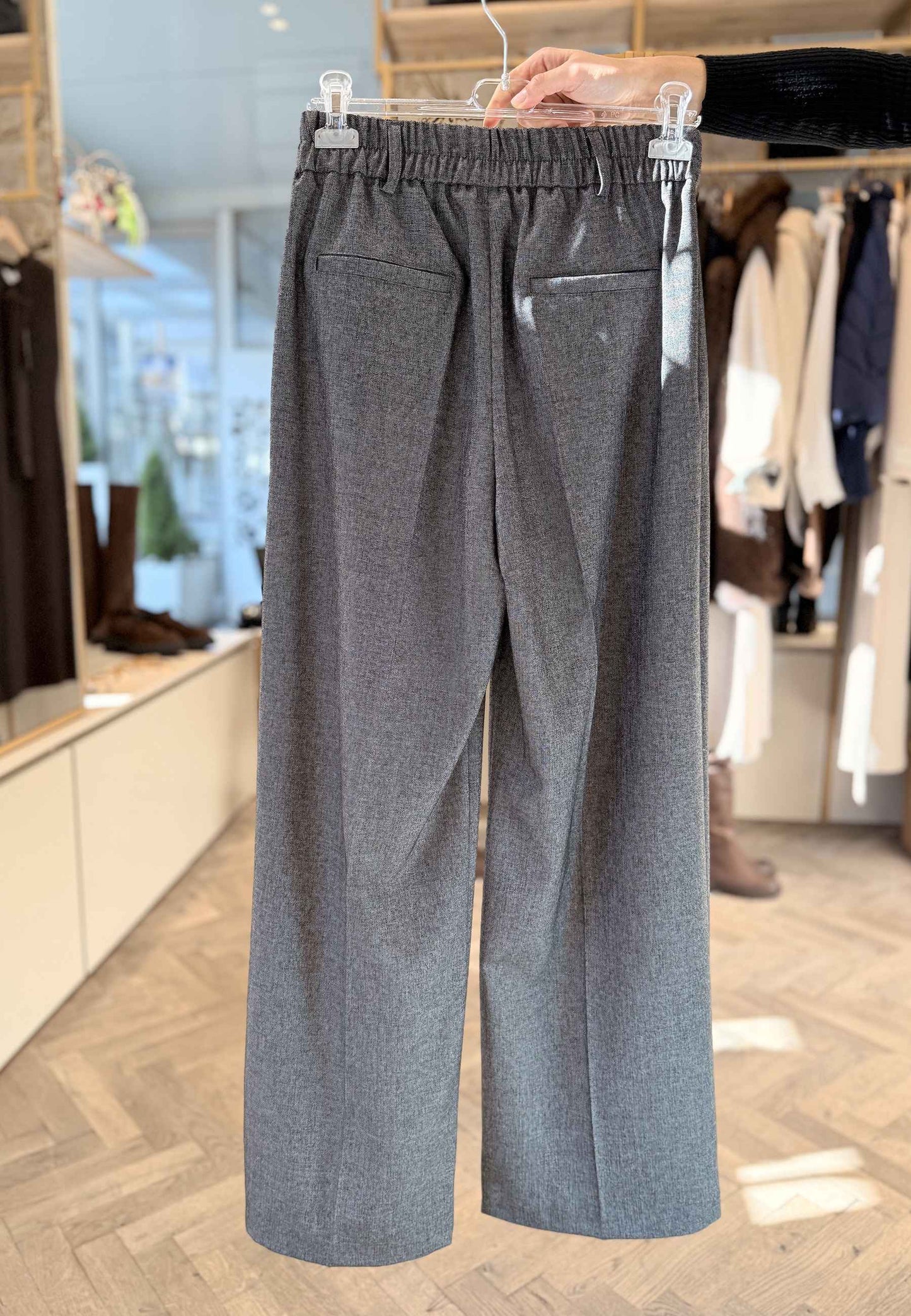 MOTEL - Pantalone A Palazzo Con Elastico Grigio