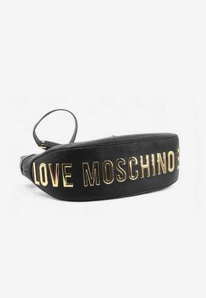 LOVE MOSCHINO - Borsa a Spalla Nero Lettering Oro