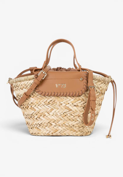 V73 - Borsa In Paglia Vanna Cuoio/Naturale