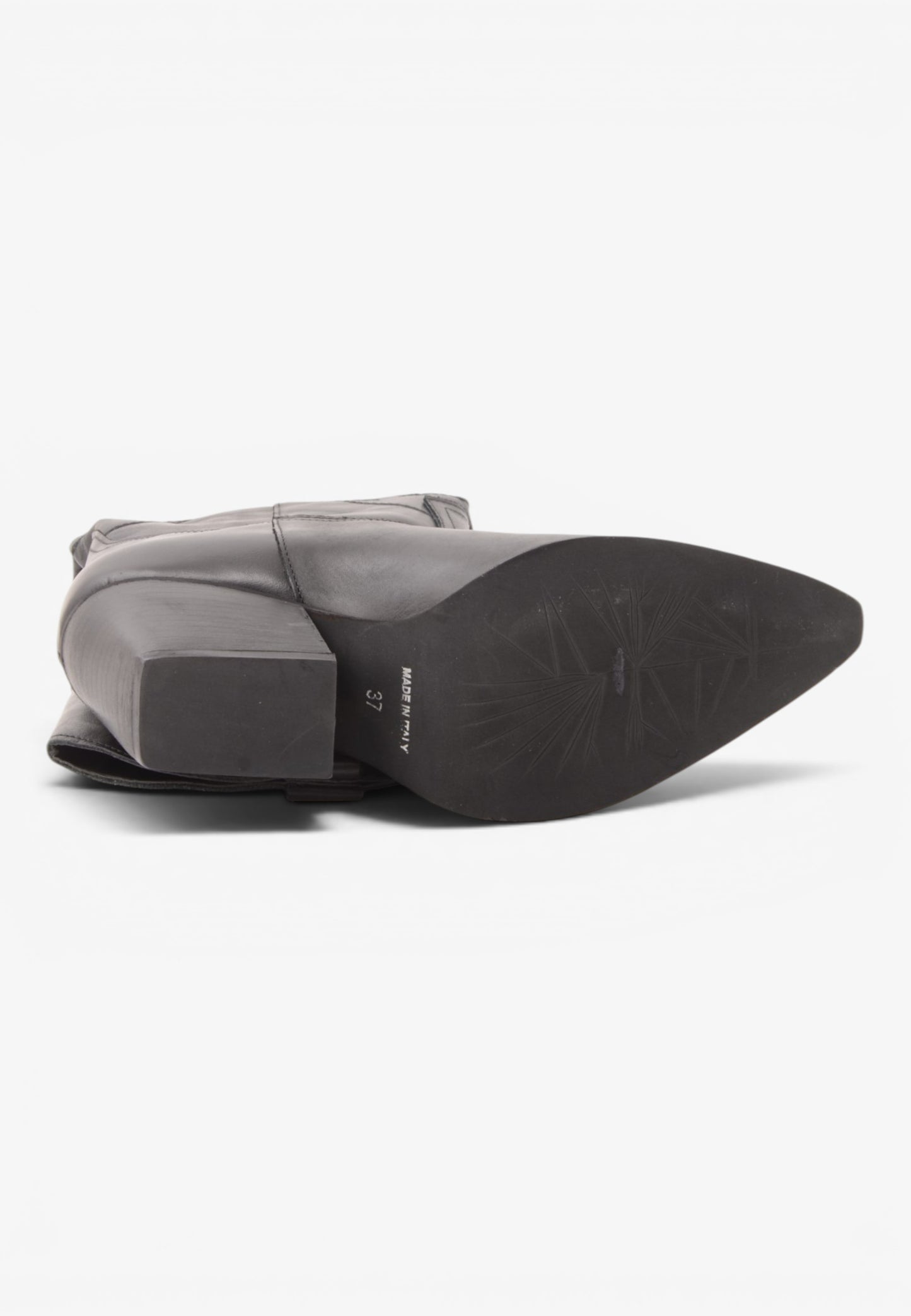 DIVINE FOLLIE - Stivale Camperos Alto in Pelle con Ricami Western Nero