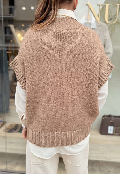 MOTEL - Gilet Over Rombi Camel