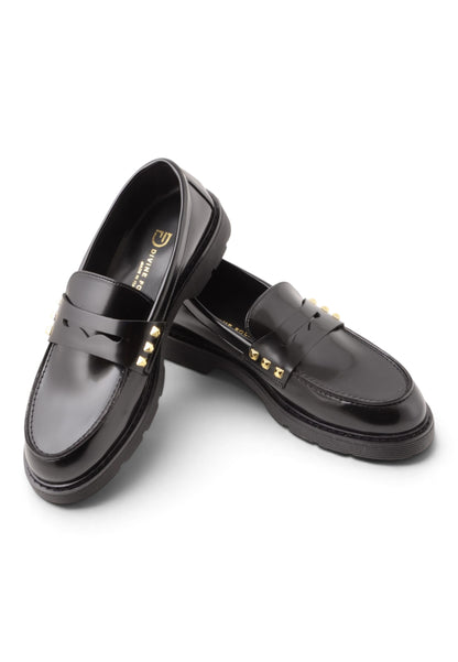 DIVINE FOLLIE - Mocassino Chunky In Pelle Nera