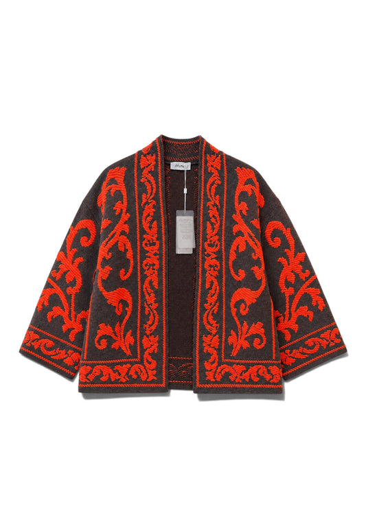 MOTEL - Cardigan Damascato Arancio