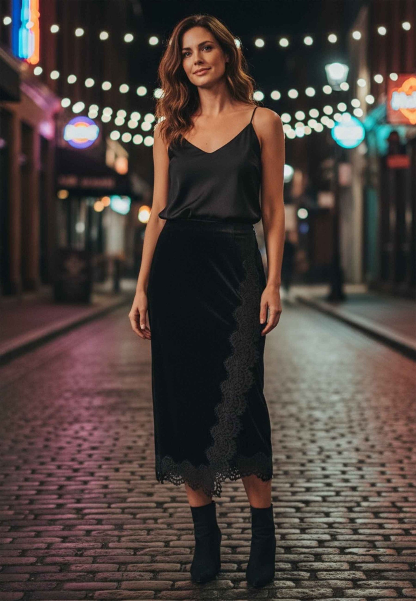 MOTEL - Gonna In Velluto Lingerie Nero