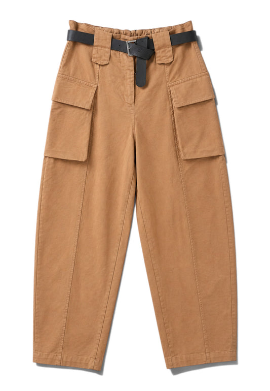 LE STREGHE - Pantalone Cargo Tabacco