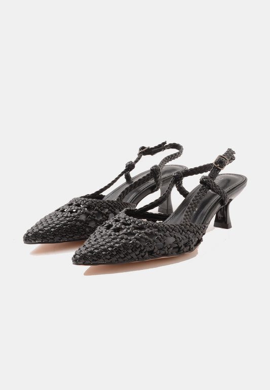 DIVINE FOLLIE - Slingback Intrecciata Soft Nero