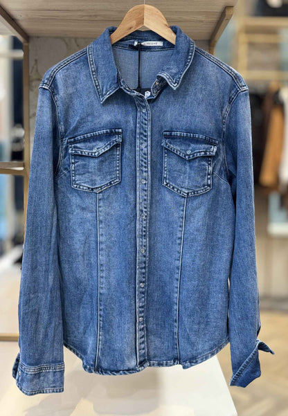 LE STREGHE - Camicia In Jeans Blu