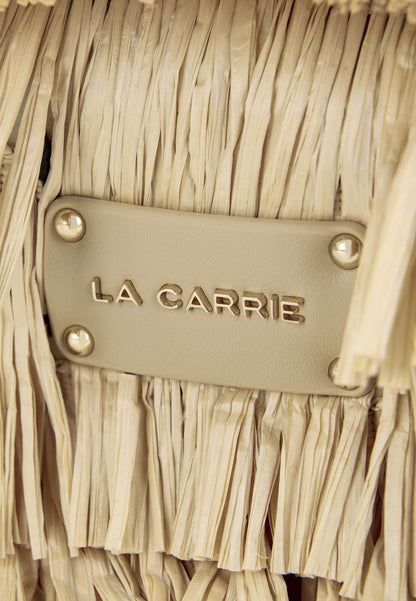 LA CARRIE - Shopping Bag In Raffia Beige