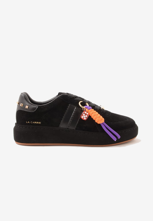 LA CARRIE - Sneakers Camoscio Charms Nero