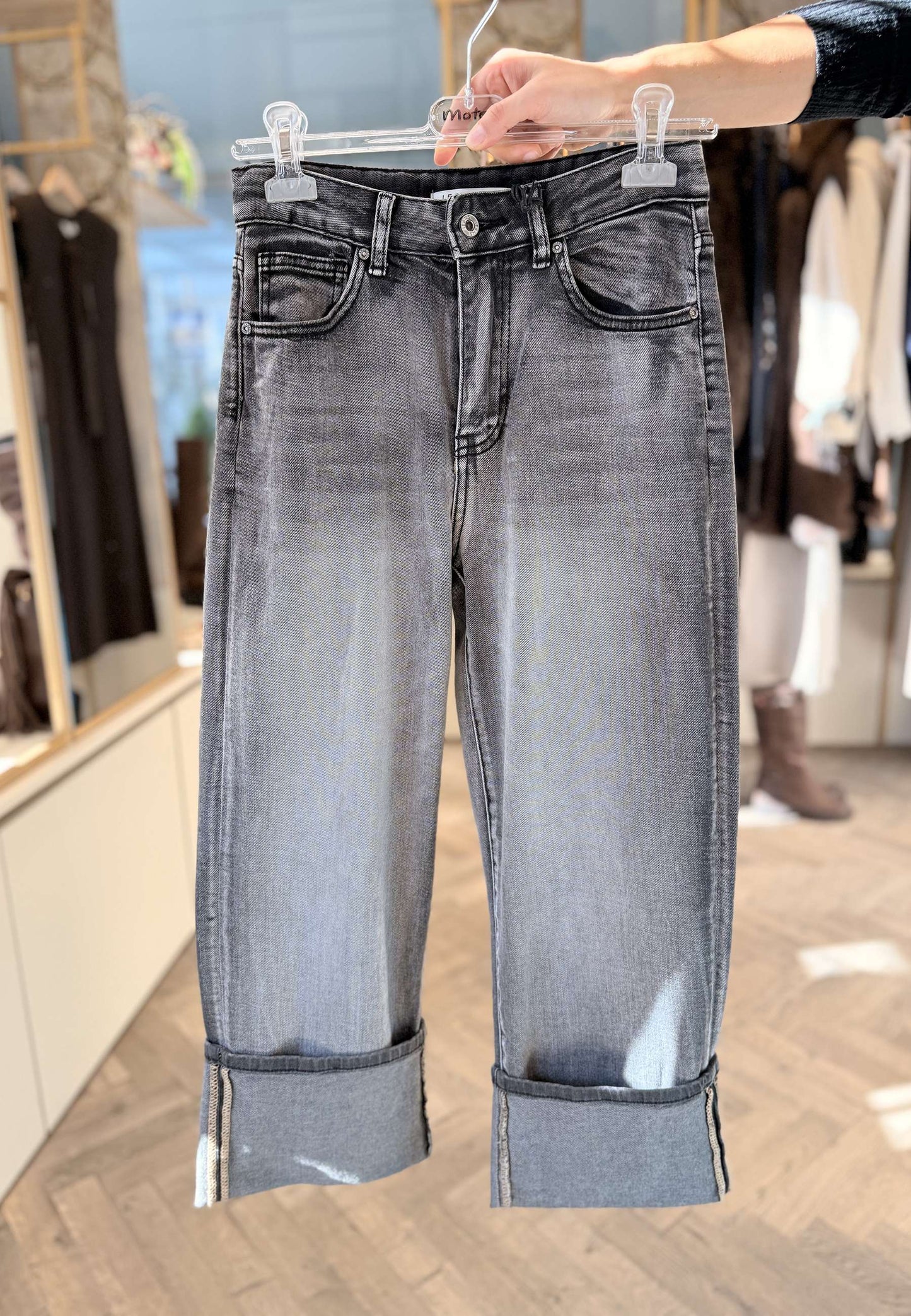 LE STREGHE - Jeans Con Risvolto Grigio