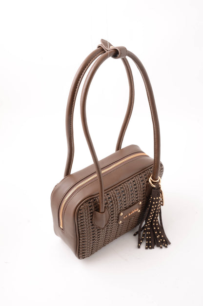 LA CARRIE - Borsa A Spalla Intrecciata Marrone
