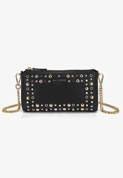LA CARRIE - Pochette Portafoglio Borchie Nero